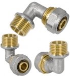 KOLANO KOLANKO NYPLOWE PEX ALUPEX SKRĘCANE 20 mm x 3/4'' GZ MOSIĄDZ