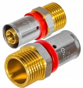 ZŁĄCZKA NYPLOWA ZAPRASOWYWANA PEX ALUPEX FI 16x1/2 GZ MOCNY MOSIĄDZ DIAMOND FZZ-001.1/2X16.ZŁ-CH