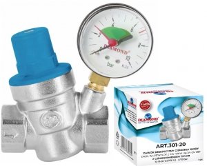 REDUKTOR CIŚNIENIA WODY Z MANOMETREM 3/4'' DN20 REGULATOR 1-6 BAR