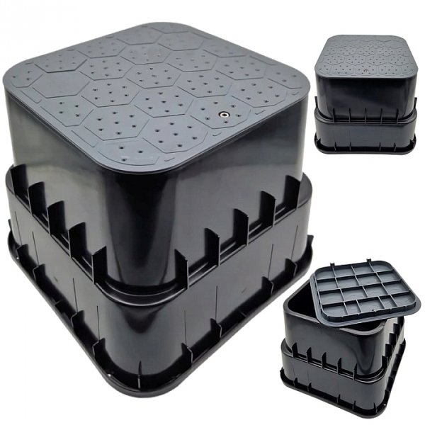 SKRZYNKA STUDZIENKA ZAWOROWA LARGE DO MAX 2 ELEKTROZAWORÓW MOCNA - SZARA