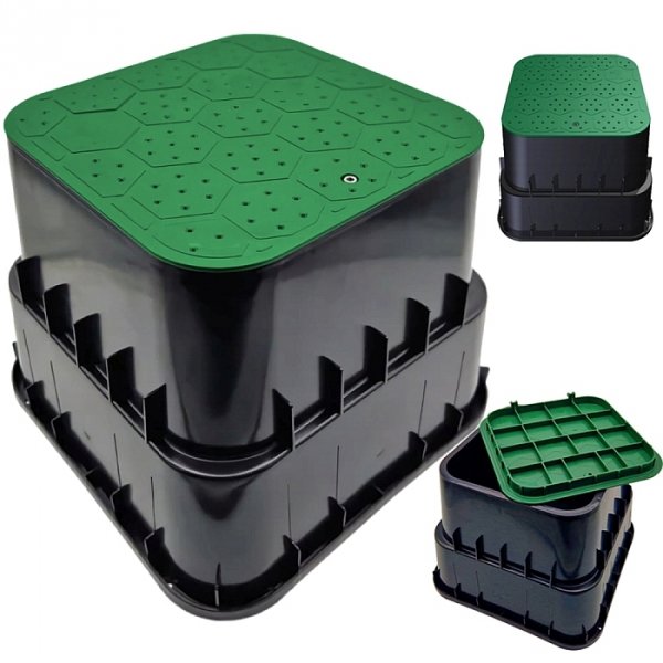 SKRZYNKA STUDZIENKA ZAWOROWA LARGE DO MAX 2 ELEKTROZAWORÓW MOCNA - ZIELONA