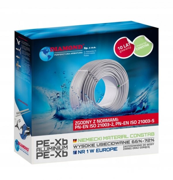 600mb RURA PEX ALUPEX DIAMOND 16x2mm Z WKŁADKĄ ALUMINIOWĄ PE-Xb/AL/PE