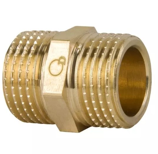 NYPEL MOSIĘŻNY ZŁĄCZKA MOSIĘŻNA RÓWNOPRZELOTOWY Ø 3/4'' DN20 SOLIDNY MOCNY K-280.NYPEL.20.Y.