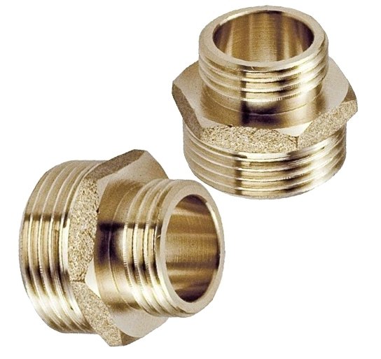 NYPEL MOSIĘŻNY REDUKCYJNY REDUKCJA ZŁĄCZKA MOSIĘŻNA 5/4" x 1" CALA SOLIDNY