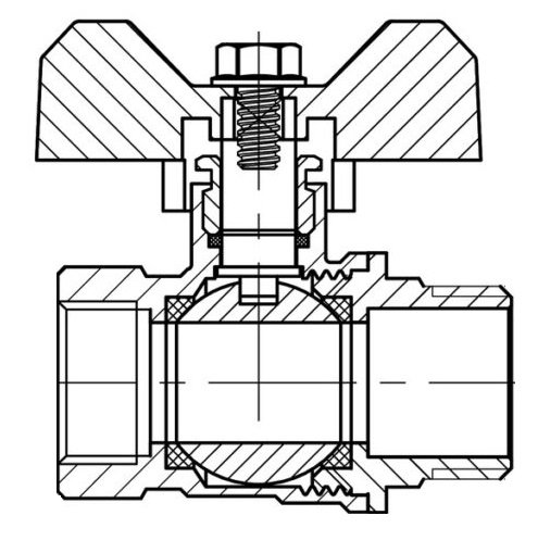 ZAWÓR KULOWY KUREK 3/4'' CALA WW DN20 MOTYLEK ART.2470-20.MOT