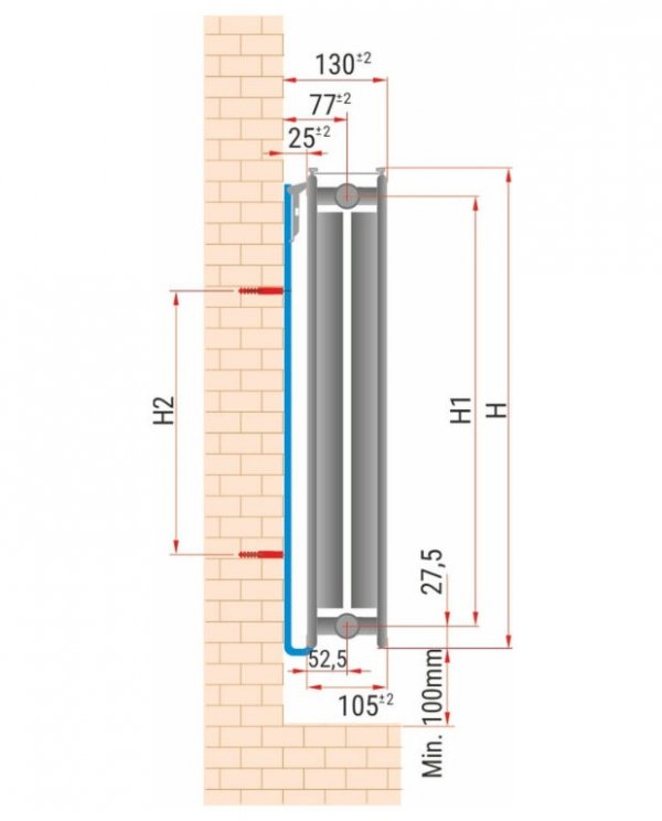 GRZEJNIK DIAMOND TYP CV22 600X600 PŁYTOWY STALOWY PODŁĄCZENIE DOLNE