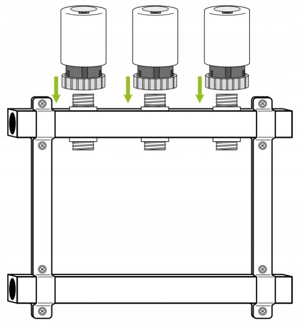SIŁOWNIK NAPĘD TERMOELEKTRYCZNY DO ROZDZIELACZA M30 x 1.5 AURATON VELA