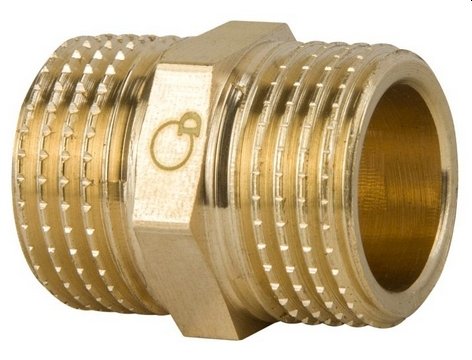 NYPEL MOSIĘŻNY ZŁĄCZKA MOSIĘŻNA RÓWNOPRZELOTOWY Ø 3/8'' CALA DN10 SOLIDNY K-280.NYPEL.10.Y. 
