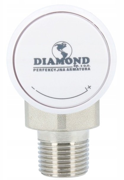 ZAWÓR GRZEJNIKOWY ZASILAJĄCY KĄTOWY 1/2" BIAŁY NIKLOWANY DO GRZEJNIKA MOCNY