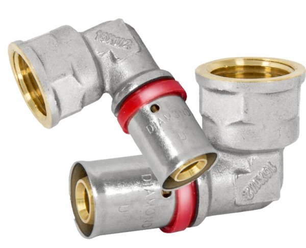KOLANO MUFOWE ZAPRASOWYWANE PEX ALUPEX FI 20x1/2 GW DIAMOND FZZ-005.1/2X20.KOL-D