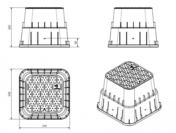 SKRZYNKA STUDZIENKA ZAWOROWA LARGE DO MAX 2 ELEKTROZAWORÓW MOCNA - SZARA