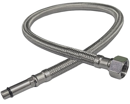 WĘŻYK WĄŻ W OPLOCIE NIERDZEWNY DO BATERII 3/8" x M10 - 50cm SOLIDNY MOCNY