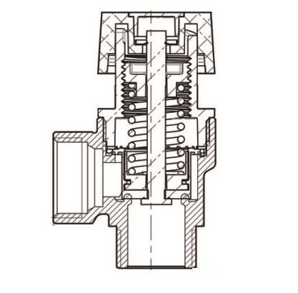 ZAWÓR BEZPIECZEŃSTWA 1/2&quot; 2,5 BARA DO C.O. , C.W.U. GW-GW WW ART.711-15-2.5
