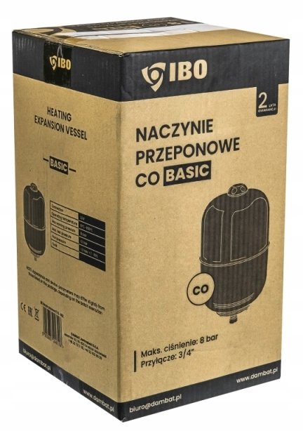 NACZYNIE NACZYNKO PRZEPONOWE WZBIORCZE ZBIORNIK DO INSTALACJI C.O. 8L BASIC