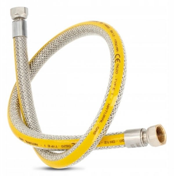 WĄŻ PRZEWÓD GAZOWY DO GAZU MONTAŻU KUCHENKI GAZOWEJ Elastyczny GW/GW 100cm