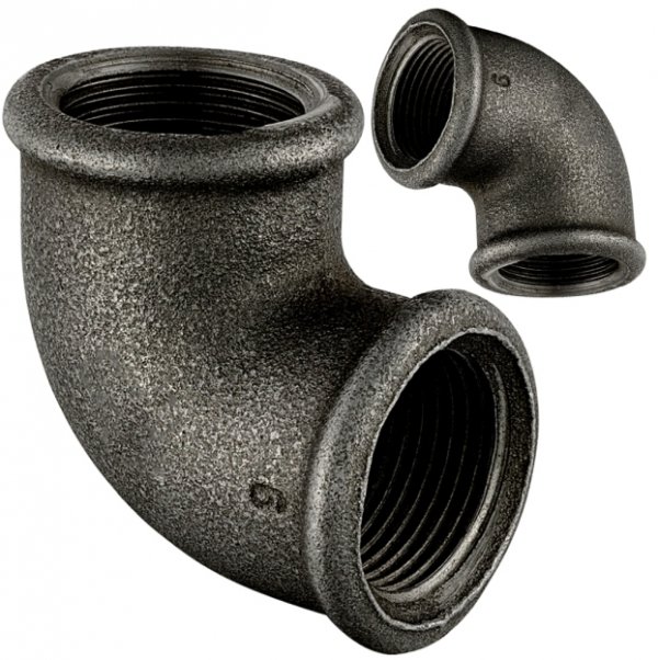 KOLANO KOLANKO WW FI 3/4" CALA  DN20 ŻELIWNE CZARNE STAL MOCNE