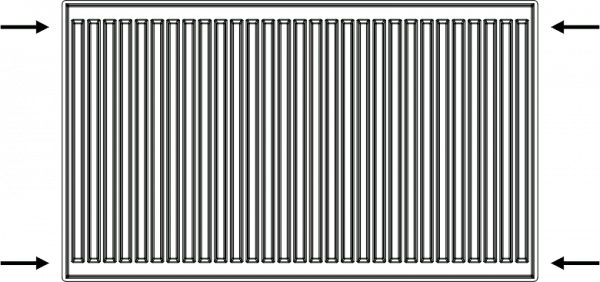 GRZEJNIK C22 500x600 PANELOWY STALOWY DWUPŁYTOWY BOCZNY DIAMOND BOCZNE