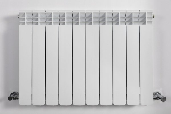 WULKAN GRZEJNIK ALUMINIOWY H-500 BOCZNY BIAŁY 578x160 - 2 ŻEBERKA