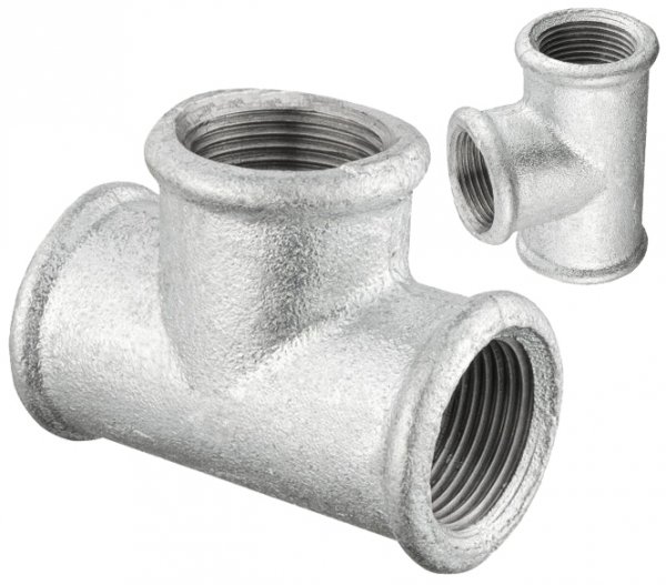 TRÓJNIK OCYNKOWANY OCYNK W/W 3/4 CALA DN20 RÓWNOPRZELOTOWY ŻELIWNY SOLIDNY