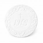 Dekoracja cukrowa na Tort komunijny HOSTIA - IHS wzór 4 Serduszko 12szt