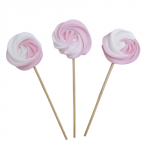 Lizaki Bezowe BIAŁO-RÓŻOWE – Dekoracja na Tort i Deser | 3 sztuk | Hokus