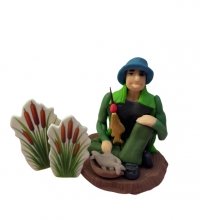 Figurka Cukrowa na Tort dla mężczyzny RYBAK Wędkarz Wieczór Panieński 