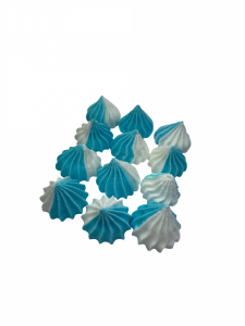 Mini Beziki BIAŁO-NIEBIESKIE – Dekoracja na Tort i Deser | 12 sztuk | Hokus