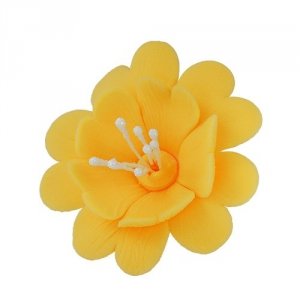 FUKSJA kwiat cukrowy na tort 6,5cm ŻÓŁTY 1szt 