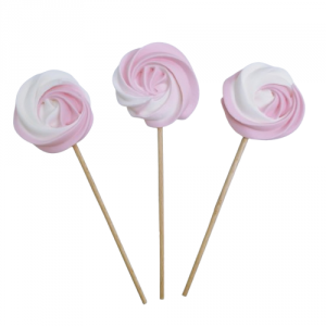 Lizaki Bezowe BIAŁO-RÓŻOWE – Dekoracja na Tort i Deser | 3 sztuk | Hokus