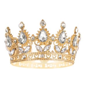 Dekoracja na tort korona z kryształkami 10 cm