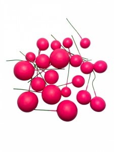 Toppery do dekoracji KULKI RÓŻOWE 20 szt.