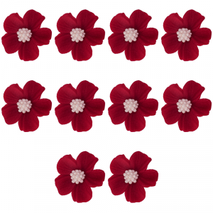 Kwiatki cukrowe na tort NIEZAPOMINAJKA 10szt bordowe