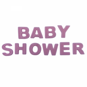 Literki Cukrowe - BABY SHOWER - Różowe Lliterki na Tort (20 woreczków)