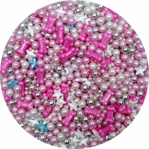 Posypka cukrowa ROSY BONES 100 g – różowe kosteczki do dekoracji tortów i deserów