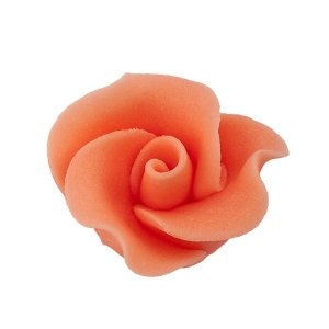 Róża MAŁA - łososiowa - Kwiatek cukrowy na tort