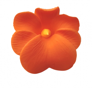 Miltonia kwiat cukrowy na tort 5cm pomarańczowy 1szt