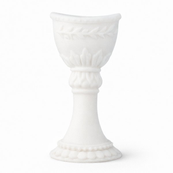 Ozdoba cukrowa na tort komunijny BIAŁY KIELICH (6szt)
