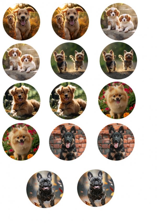 Opłatki waflowe na babeczki muffinki ŁAPKI PIESKI 5cm 12szt