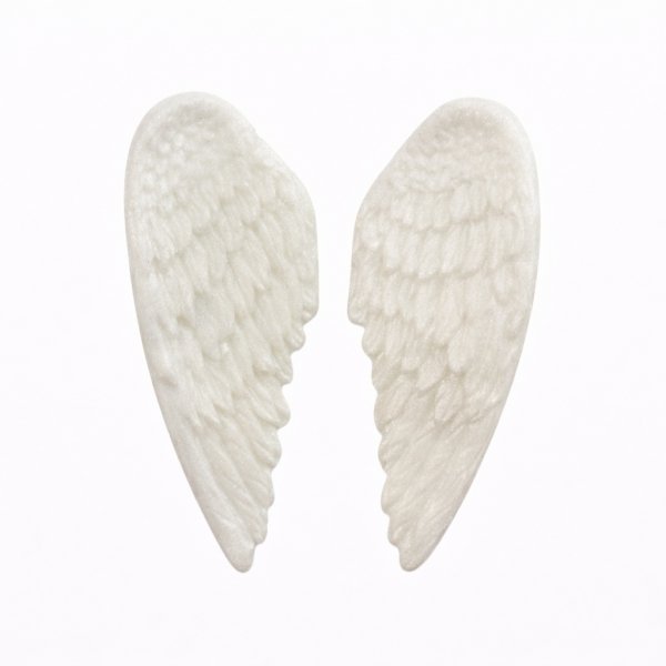 Dekoracja cukrowa na tort - BIAŁE SKRZYDŁA Chrzes Komunia 16 par