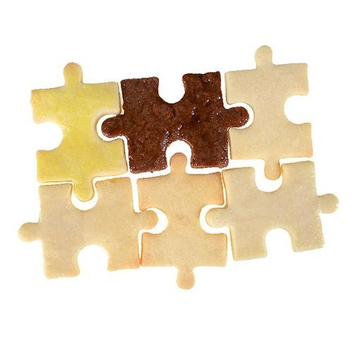 Zestaw plastikowych wykrojników/ forma do odciskania - PUZZLE - 3szt.