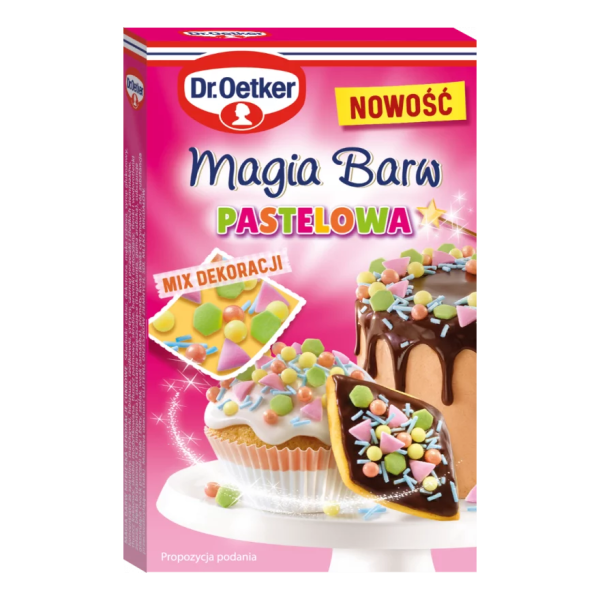 Posypka cukrowa na tort MAGIA BARW PASTELOWA mix 70g - Dr.Oetker