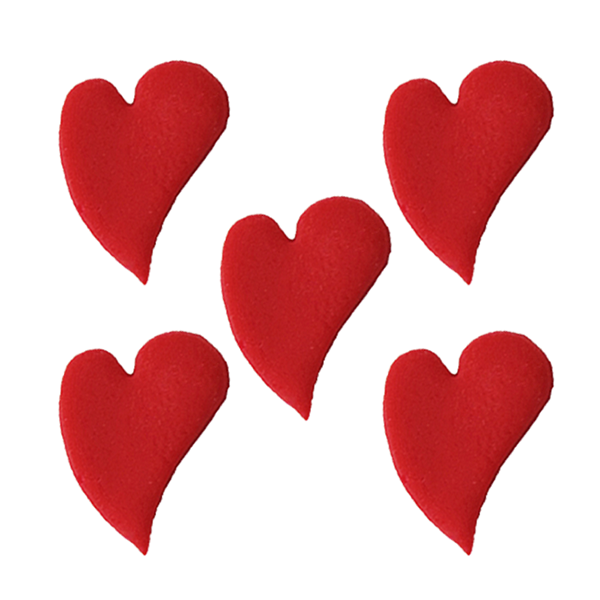 Dekoracja na tort cukrowe SERCA krzywe małe 5szt