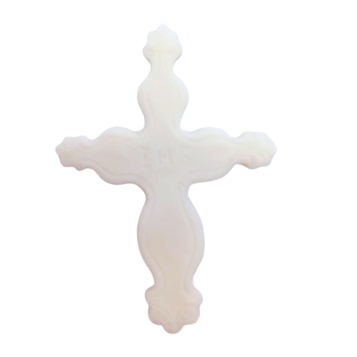 Cukrowa dekoracja na tort BIAŁY KRZYŻ komunia 10,5cm (6szt)