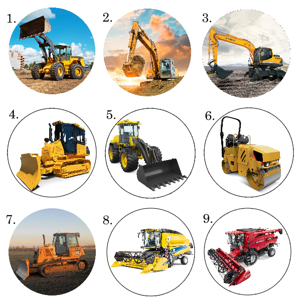 Opłatek waflowy na tort MASZYNY BUDOWLANE różne wzory) 20cm