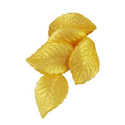 Listki cukrowe średnie ZŁOTE na tort 20szt