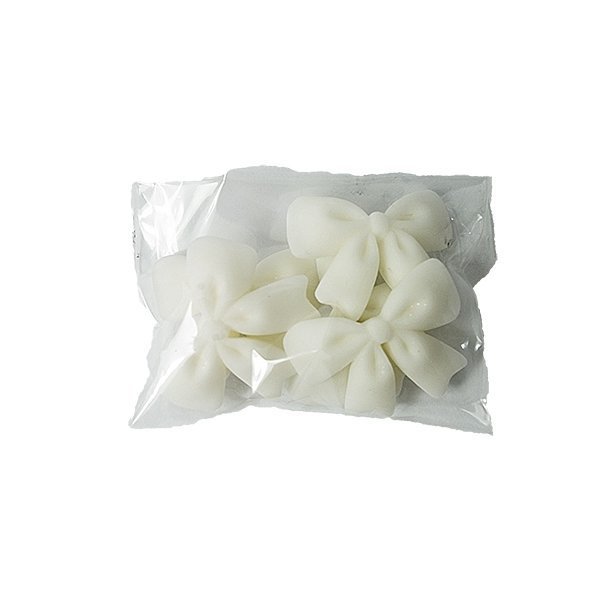 Kokardki cukrowe na tort 3,5cm białe 5szt