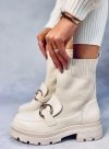 Botki skarpetkowa cholewka TONE BEIGE