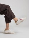 Damskie Sneakersy – Białe, Brokatowe Wstawki Sienna PEACHPUFF