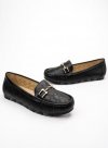 Damskie Mokasyny LIA BLACK – Ażurowy Wzór i Elegancki Akcent