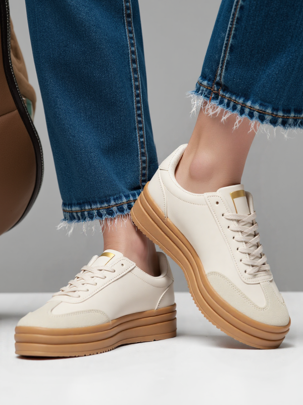 Damskie Sneakersy LUMI Beige/Lt.Gold